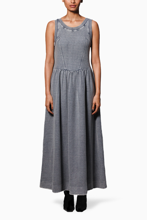 Grey Overdyed Terry Dress