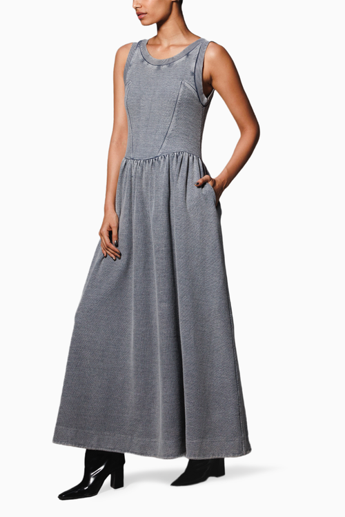 Grey Overdyed Terry Dress