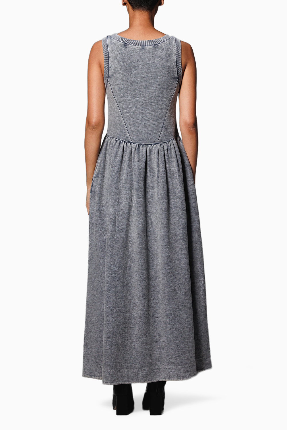 Grey Overdyed Terry Dress