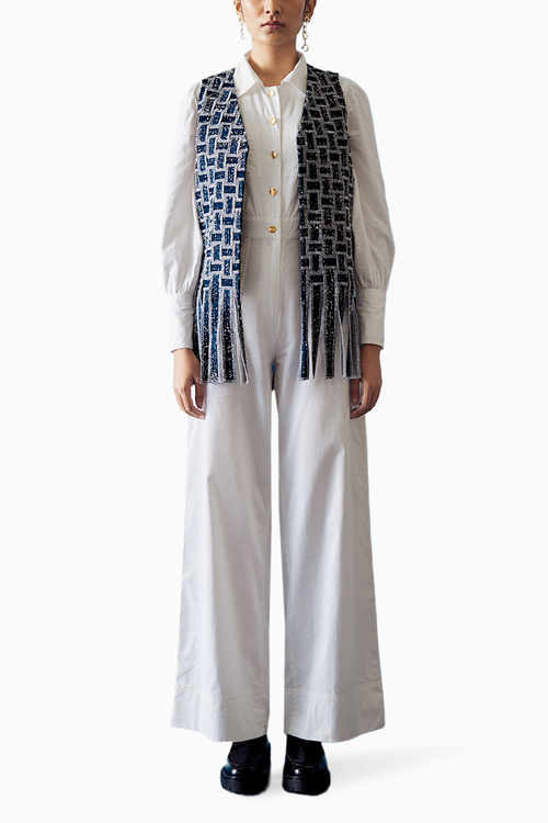 Blue Weave Vest