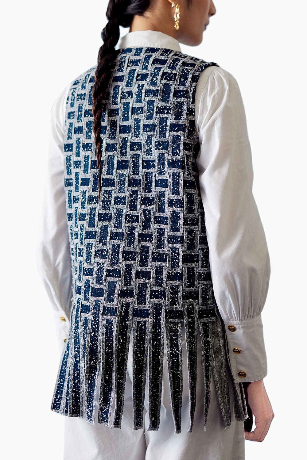 Blue Weave Vest