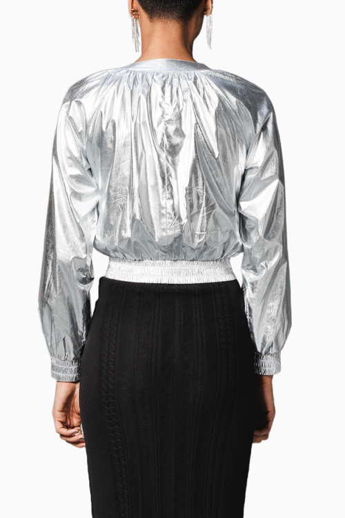 Silver Foil Bomber Jacket