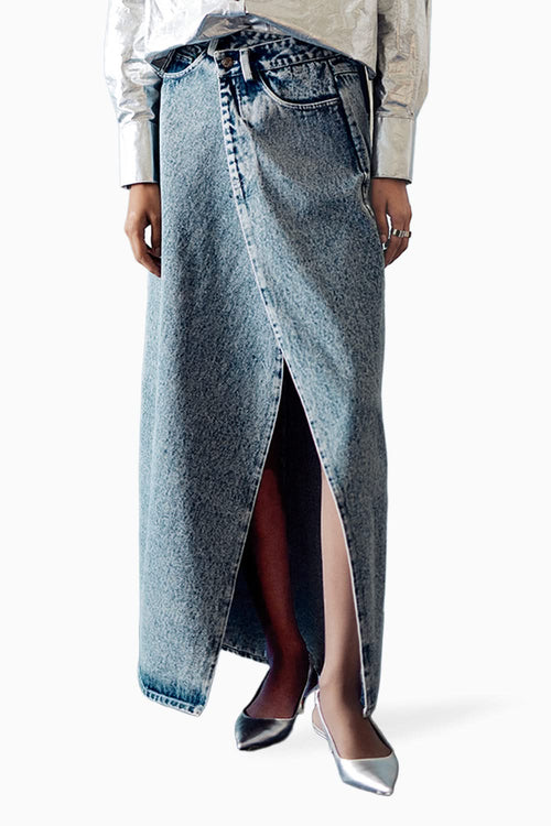 Silver Foil Shirt with Skirt