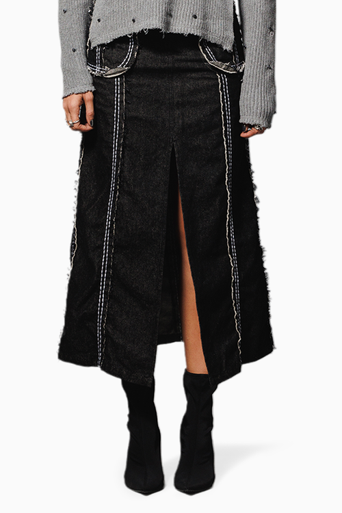 Black Black Denim Skirt