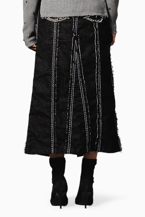 Black Black Denim Skirt