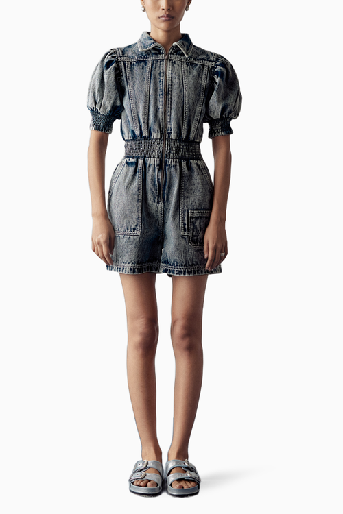 Washed Blue Denim Playsuit