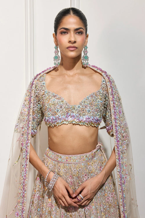 The Kimono Garden Lehenga