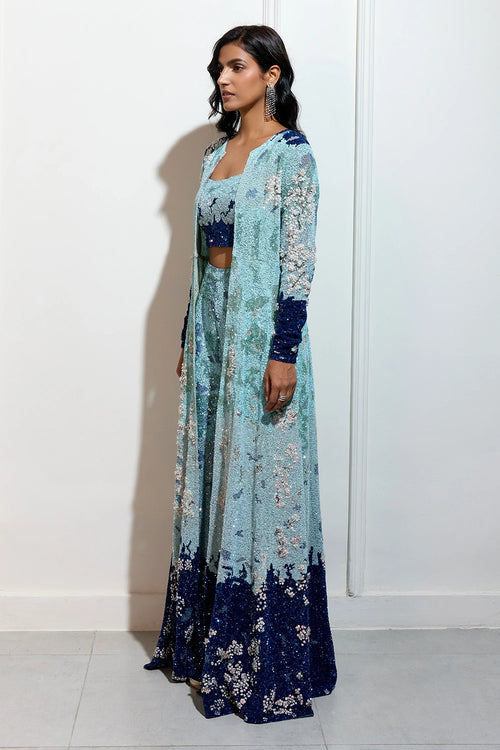 The Indigo Bloom Jacket Set