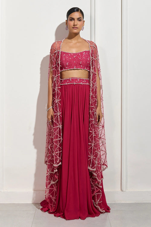 The Magenta Mist Cape Set
