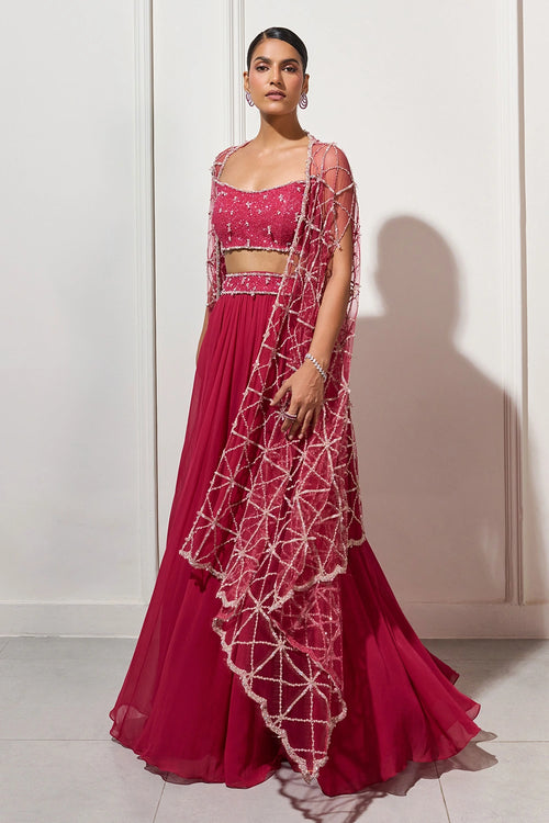 The Magenta Mist Cape Set