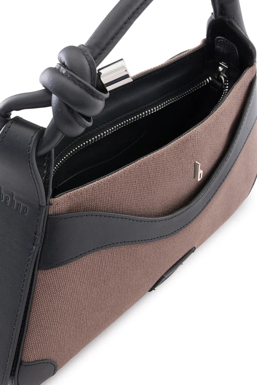 Melina Canvas Cacao Black Crossbody Bag