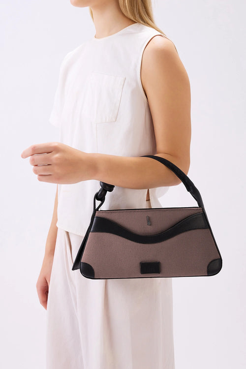 Melina Canvas Cacao Black Crossbody Bag