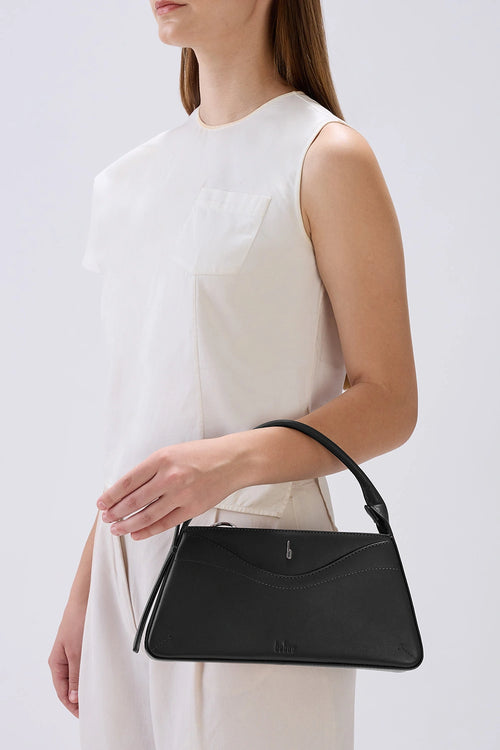 Melina Black Nappa Crossbody Bag