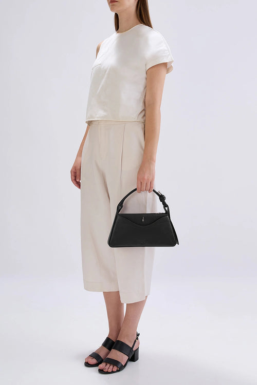 Melina Black Nappa Crossbody Bag