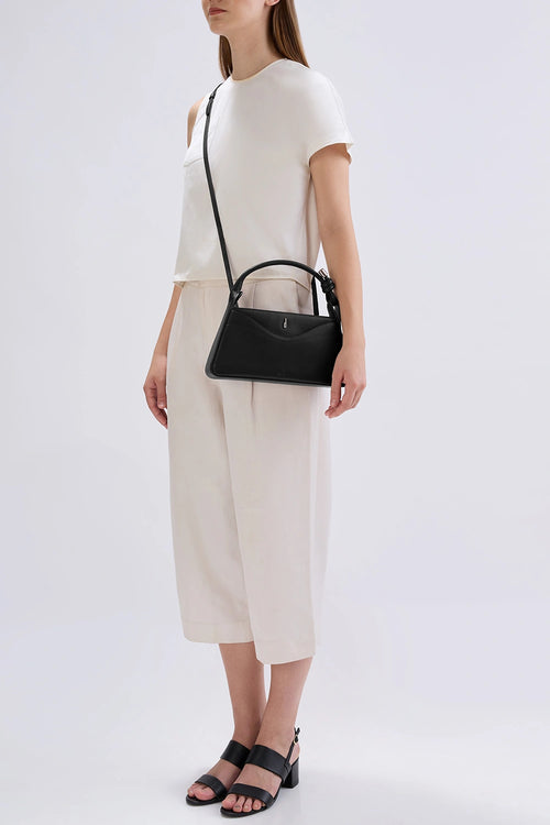 Melina Black Nappa Crossbody Bag