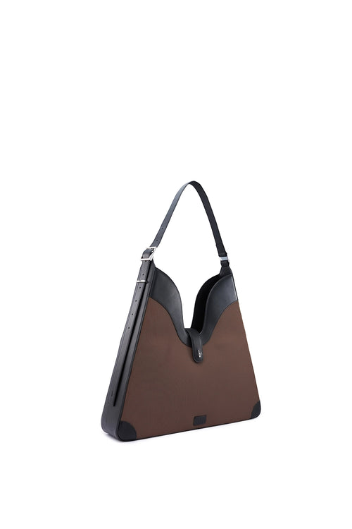 Melina Canvas Cacao Black Shoulder Bag