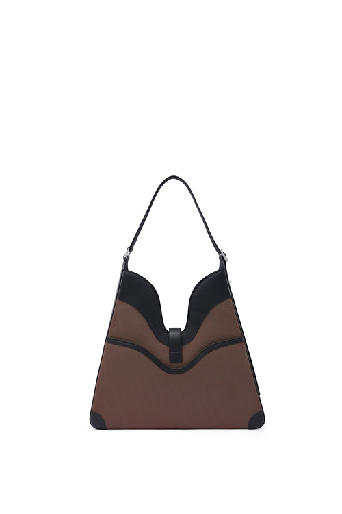 Melina Canvas Cacao Black Shoulder Bag