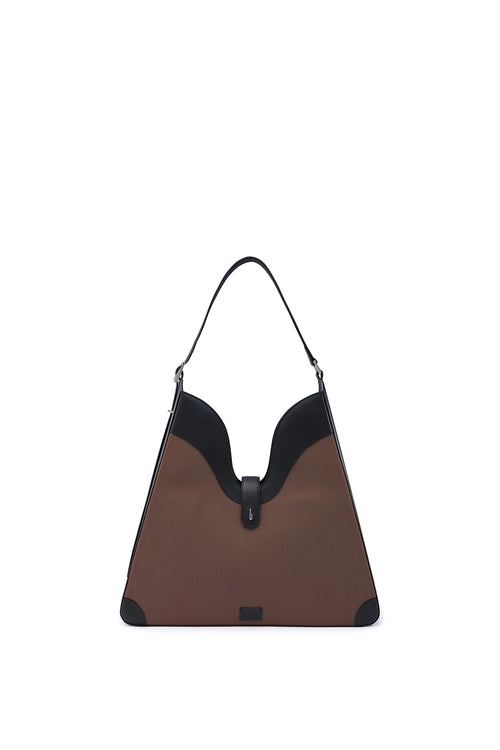 Melina Canvas Cacao Black Shoulder Bag