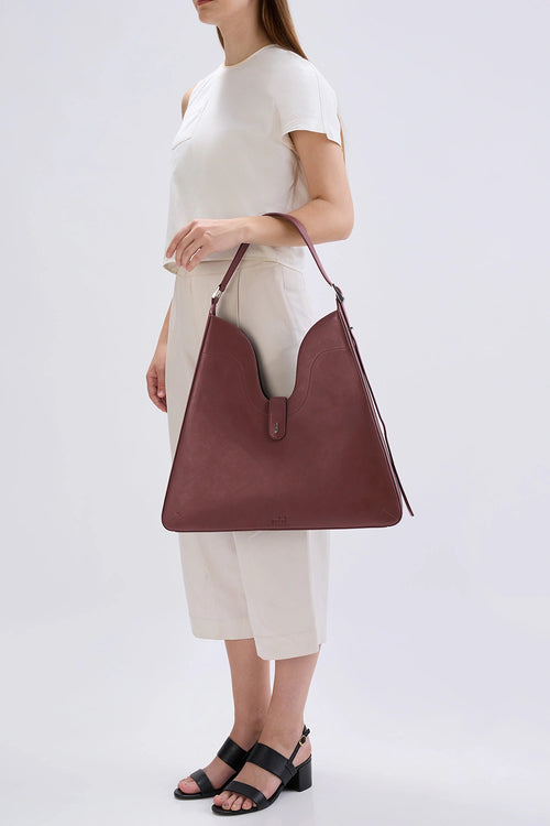 Melina Brick Nappa Shoulder Bag