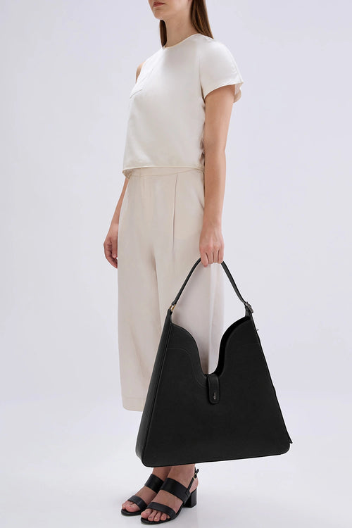 Melina Black Pebble Shoulder Bag