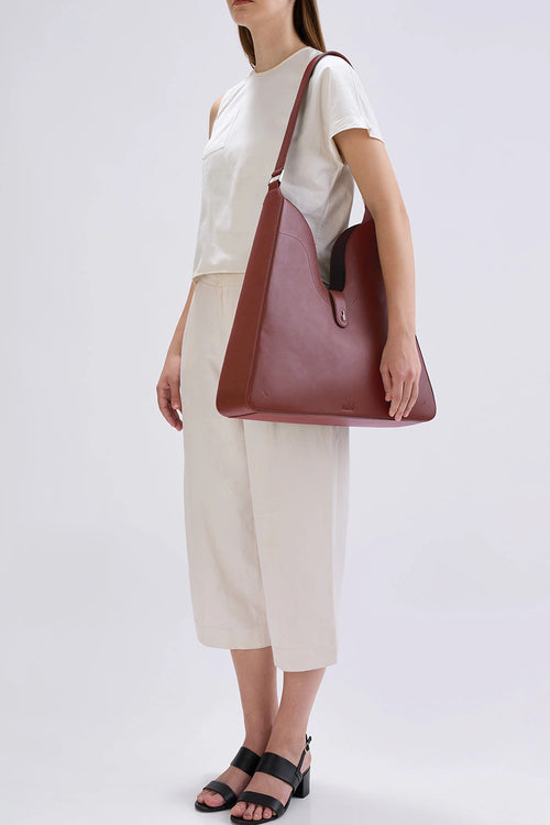 Melina Brick Nappa Shoulder Bag