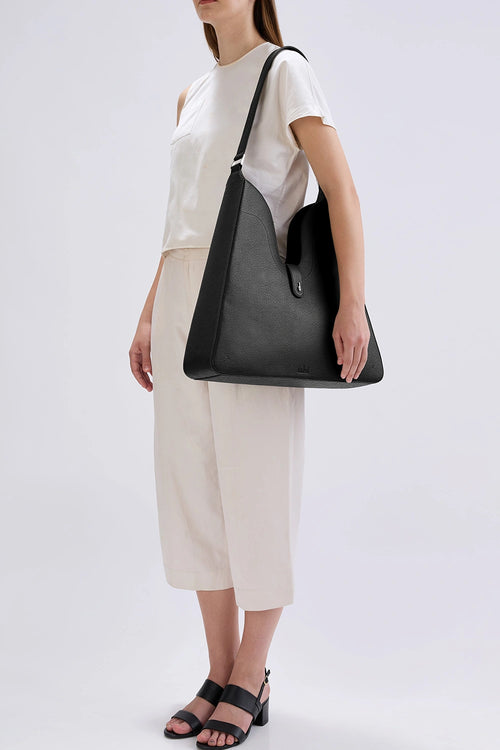 Melina Black Pebble Shoulder Bag