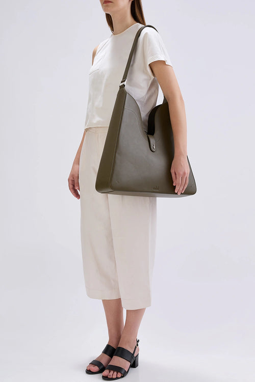 Melina Wood Nappa Shoulder Bag