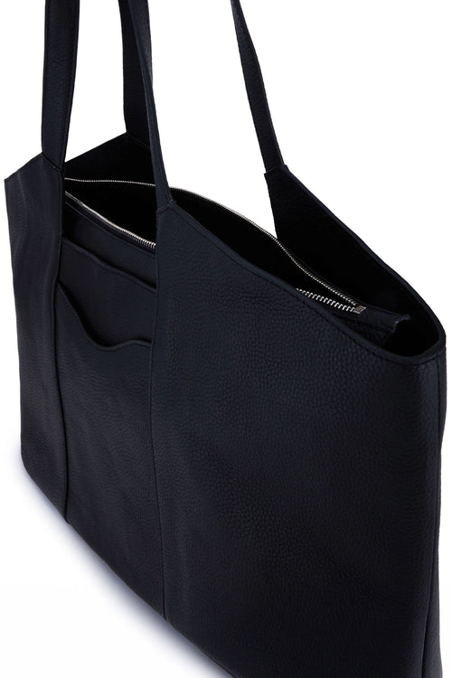Melina Pebble Black Tote Bag