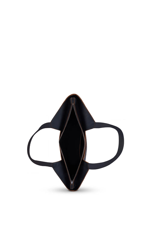 Melina Black Tan Combo Tote Bag