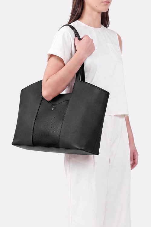 Melina Pebble Black Tote Bag