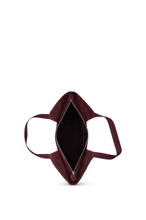 Melina Suede Burgundy Tote Bag
