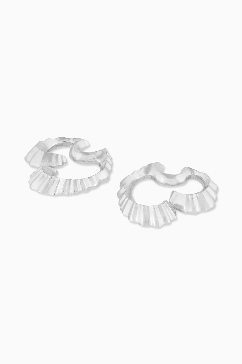 Coral Wave Large Silver Studs