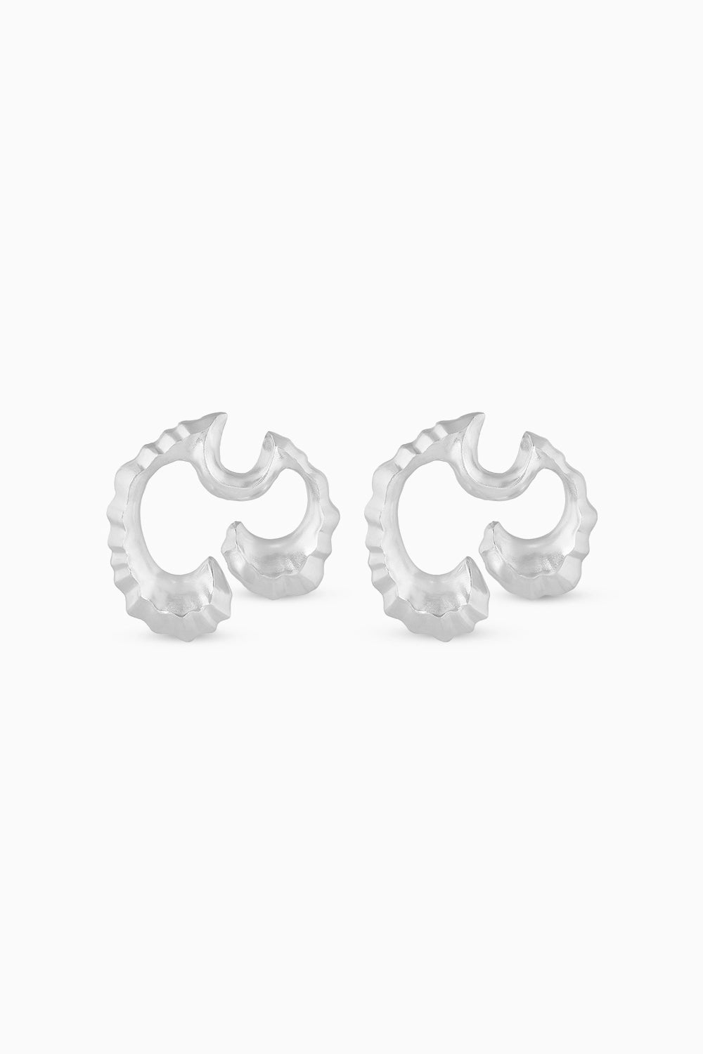 Coral Wave Large Silver Studs