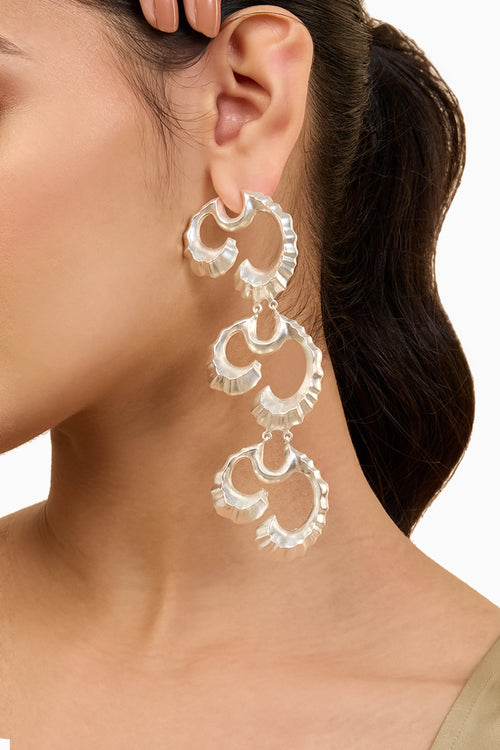 Coral Wave Silver Shoulder Dusters