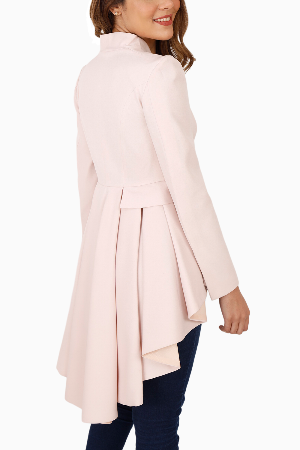 Pink Hi Low Peplum Tailcoat