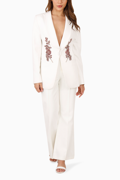White Blazer with Emboidery