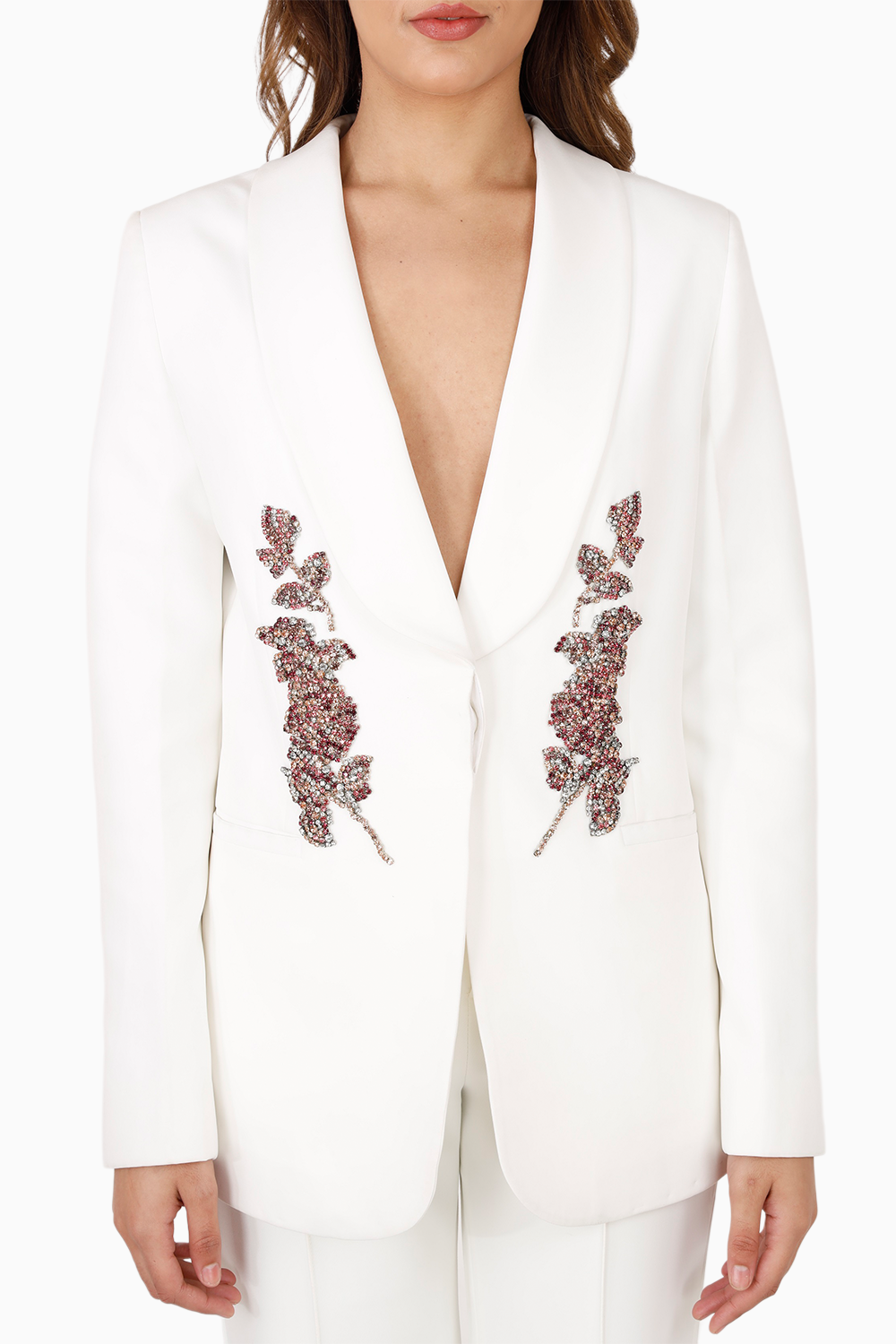 White Blazer with Emboidery