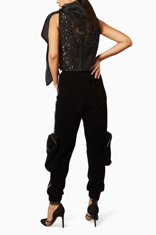 Black Velvet Joggers