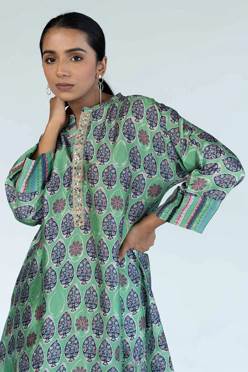 Green Mughal Boota Co-ord Set