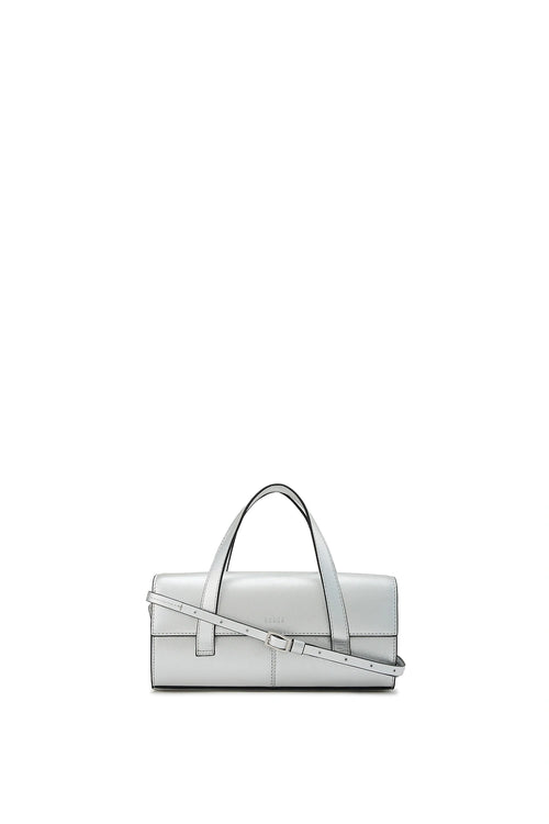 Michelle Metallic Silver Mini Crossbody Bag