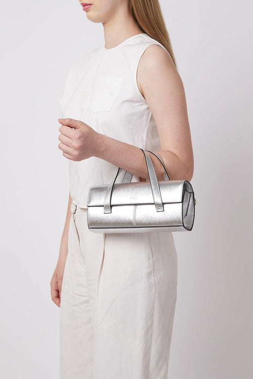 Michelle Metallic Silver Mini Crossbody Bag