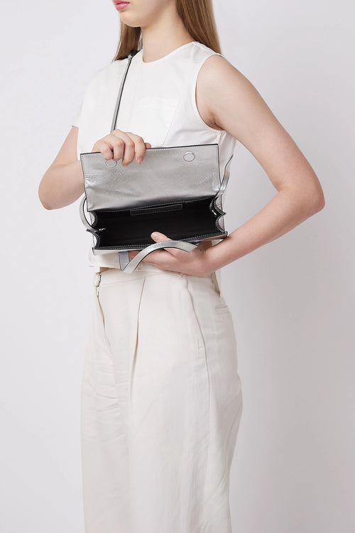 Michelle Metallic Silver Mini Crossbody Bag