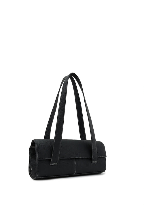 Michelle Black Pebble Shouler Bag