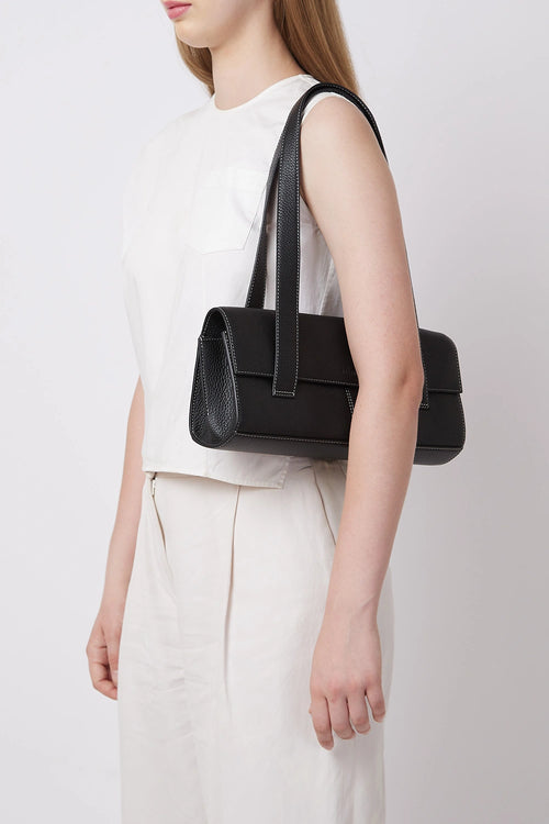 Michelle Black Pebble Shouler Bag