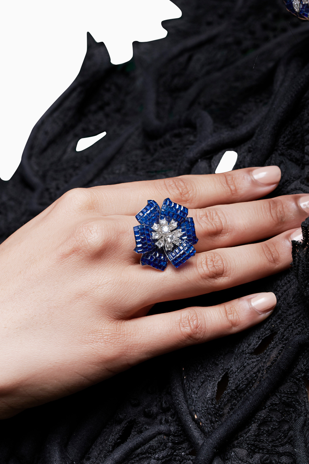 Mystical Petal Cascade Ring