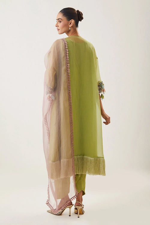Pintucks Pista Kurta Set