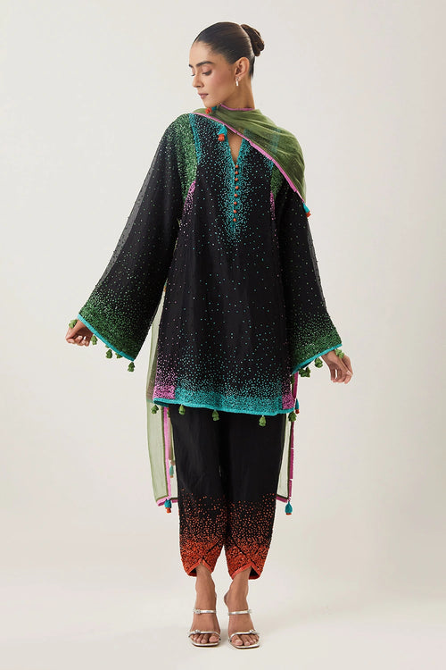 Nargis Black Kurta Set
