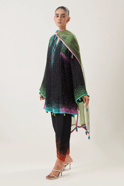 Nargis Black Kurta Set