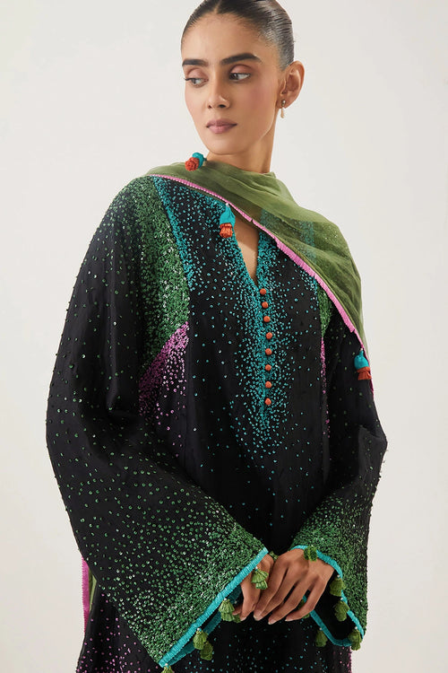 Nargis Black Kurta Set