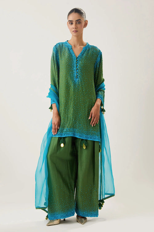 Mannat Dark Mehendi Kurta Set